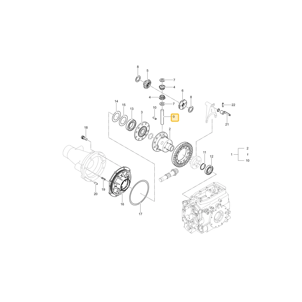 Wał zębnika mechanizmu różnicowego KIOTI T2555-27331
