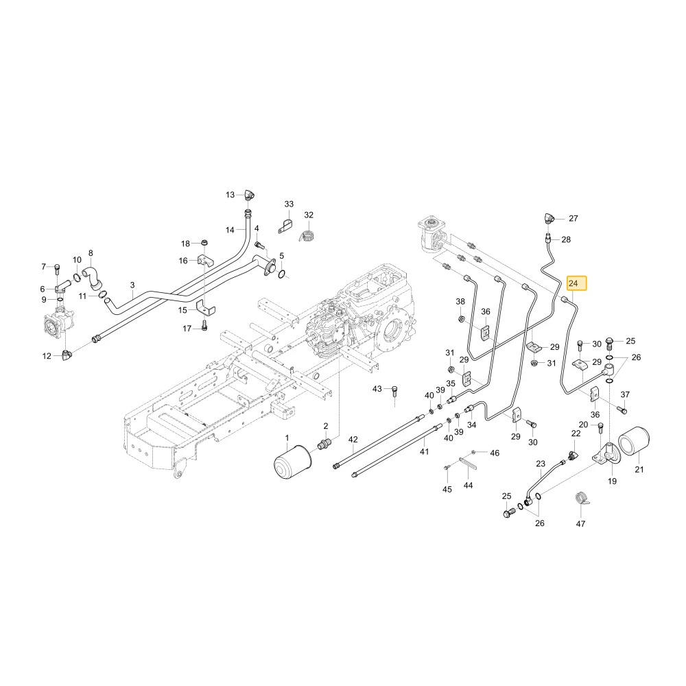 Rurka hydrauliczna T KIOTI T2555-36042