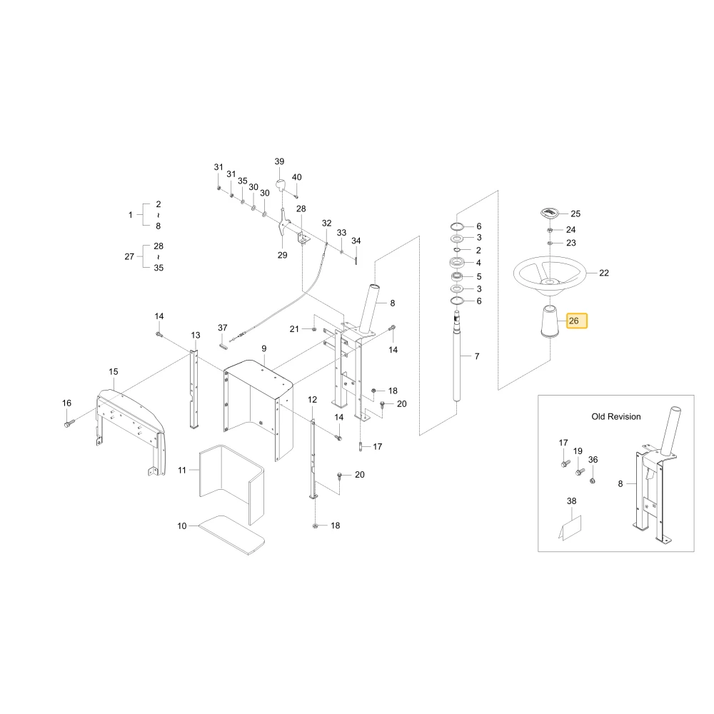 Pokrywa kierownicza KIOTI T2555-55481