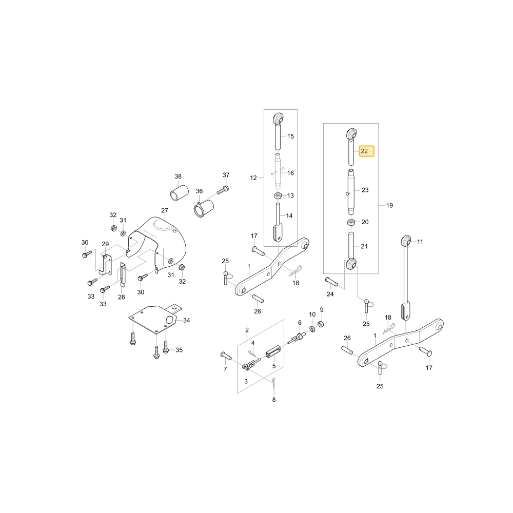 Górny drążek łącznika 1 KIOTI T2555-91621