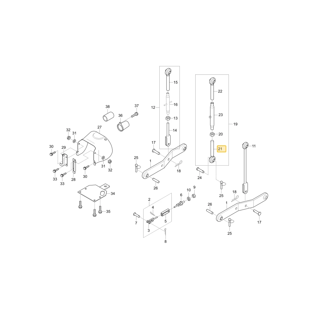 Drążek górnego łącznika 2 KIOTI T2555-91721
