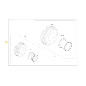 Komplet kół przemysłowych 18x8,5-10 przd i 26x12,00-12 tył KIOTI T2555-A03000301