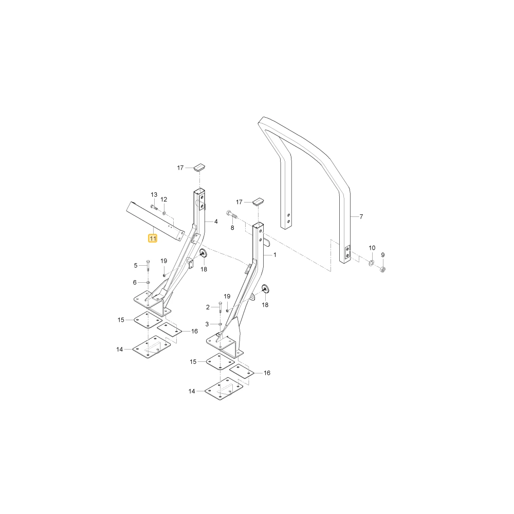 Podpora ROPS KIOTI T2610-48032BB