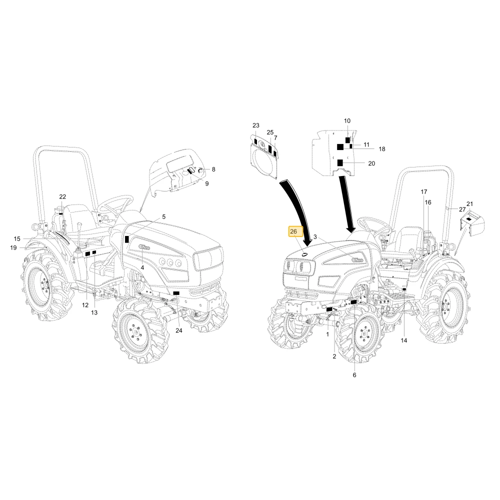 Emblem KIOTI T2610-51462