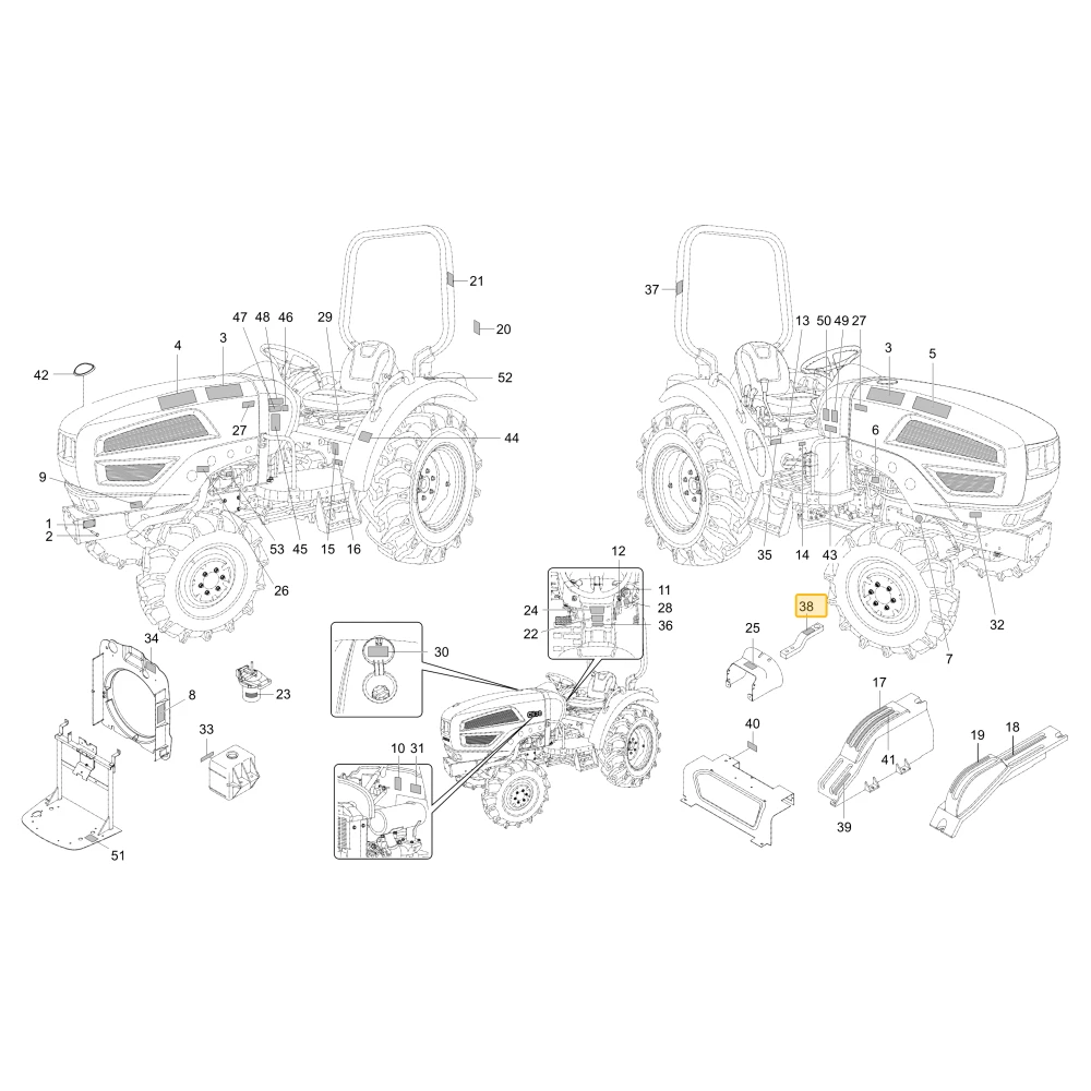 Naklejka certyfikatu belki zaczepowej KIOTI T2611-52461