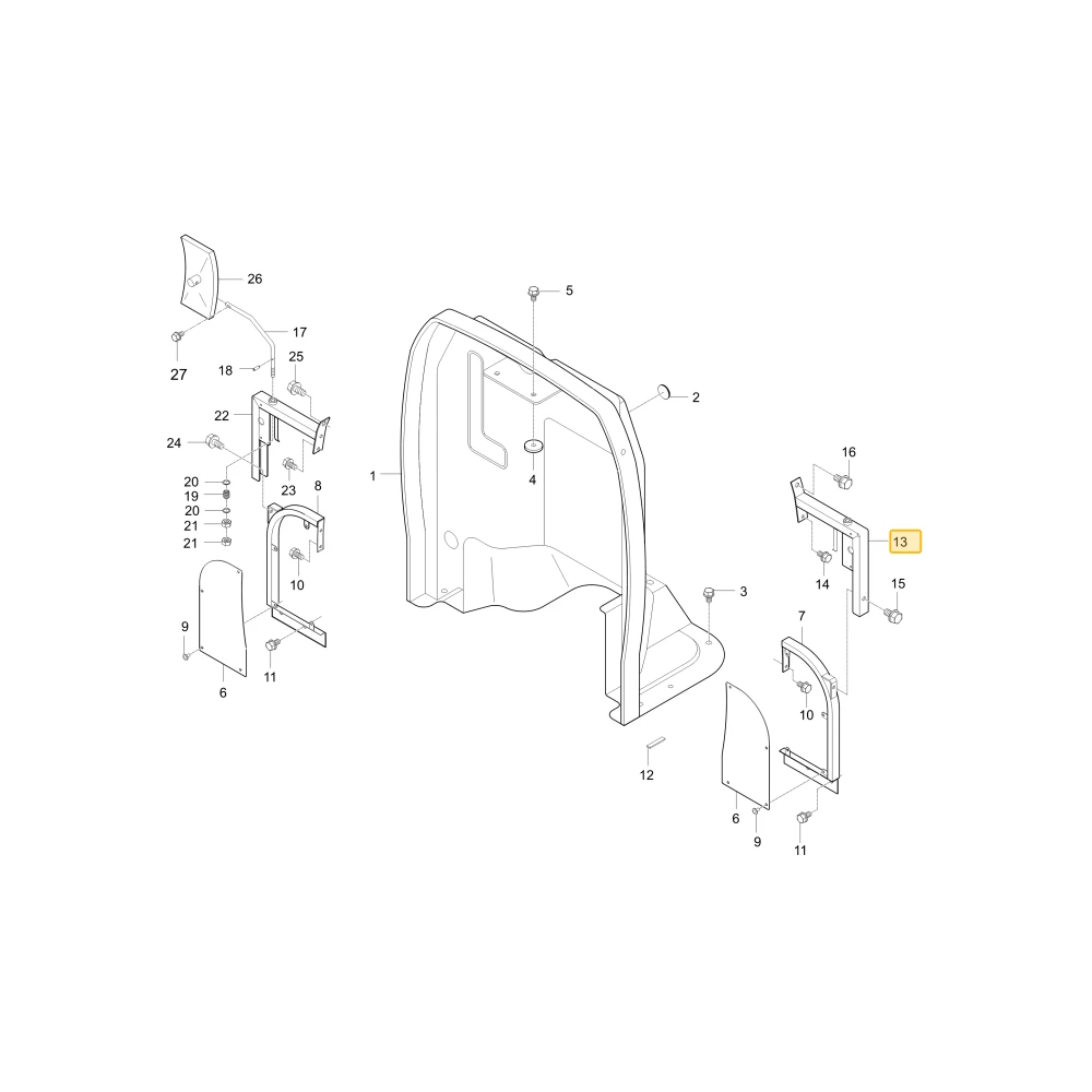 Podpora lewego lusterka Rv KIOTI T2611-81512