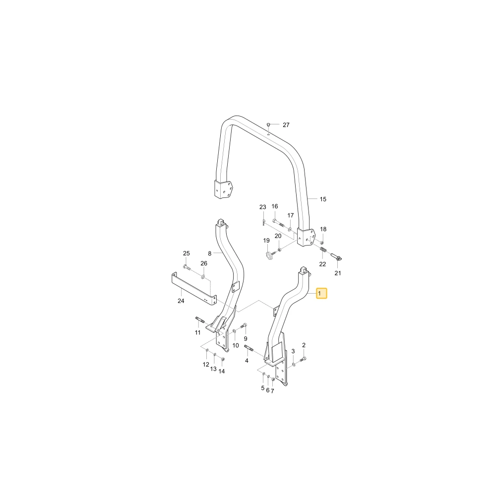 Lewa podpora ROPS KIOTI T2612-48021