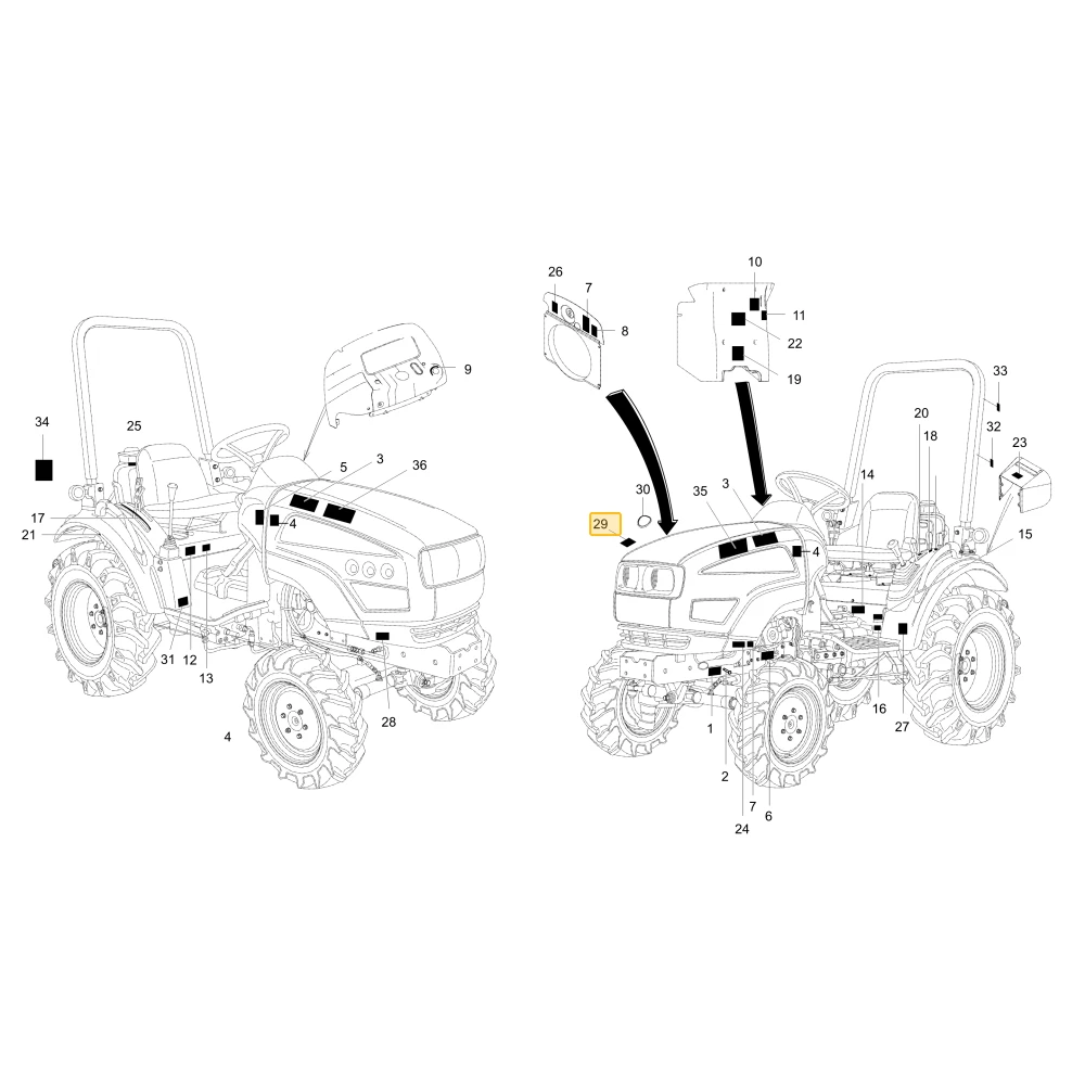 Naklejka chłodnicy KIOTI T2615-53561