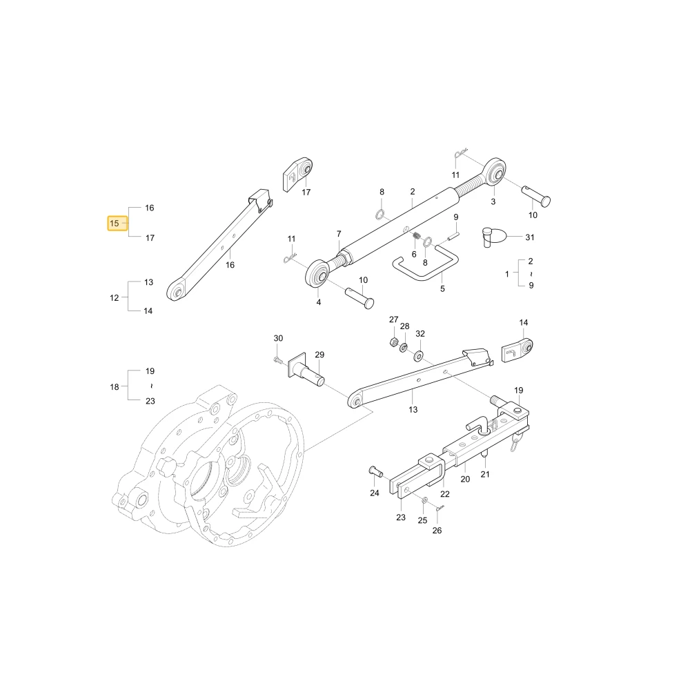 Dolny łącznik KIOTI T2615-94111
