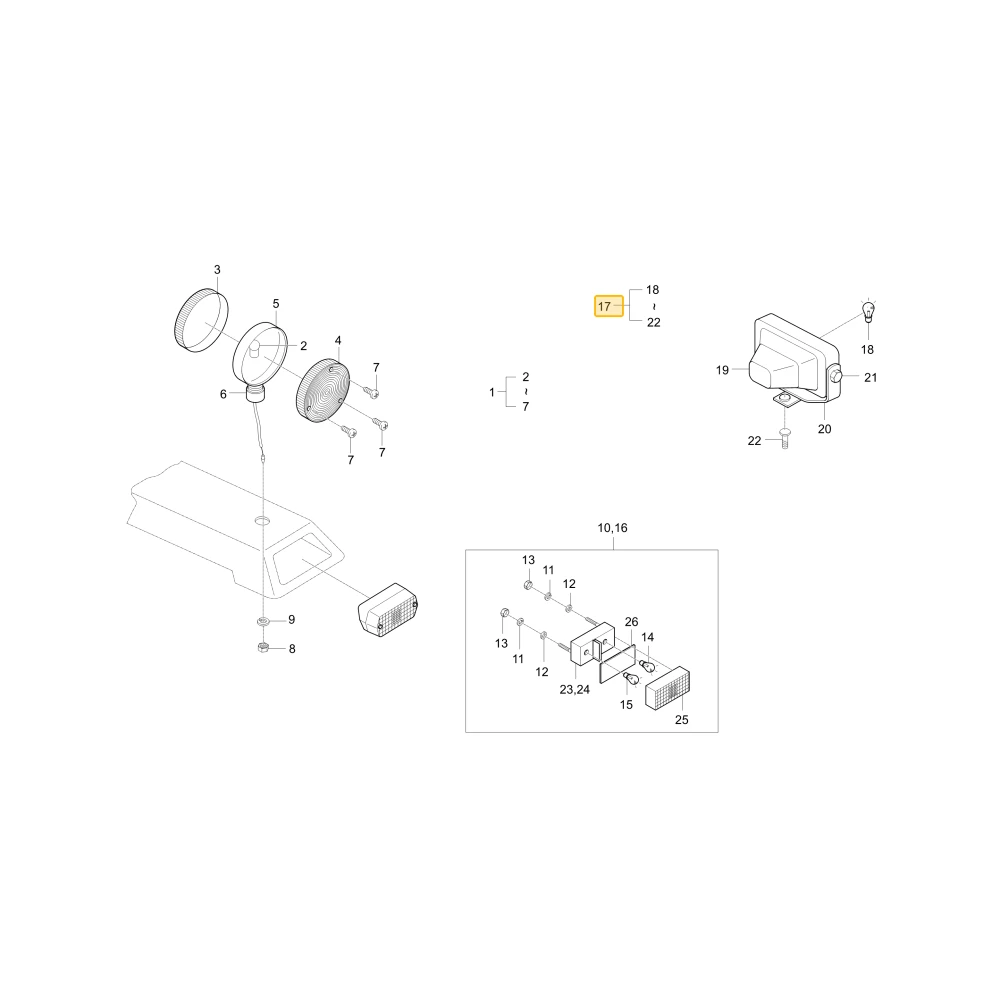 Lampa robocza KIOTI T2616-34501YW