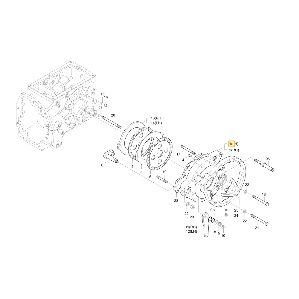Obudowa lewego hamulca KIOTI T2620-28133
