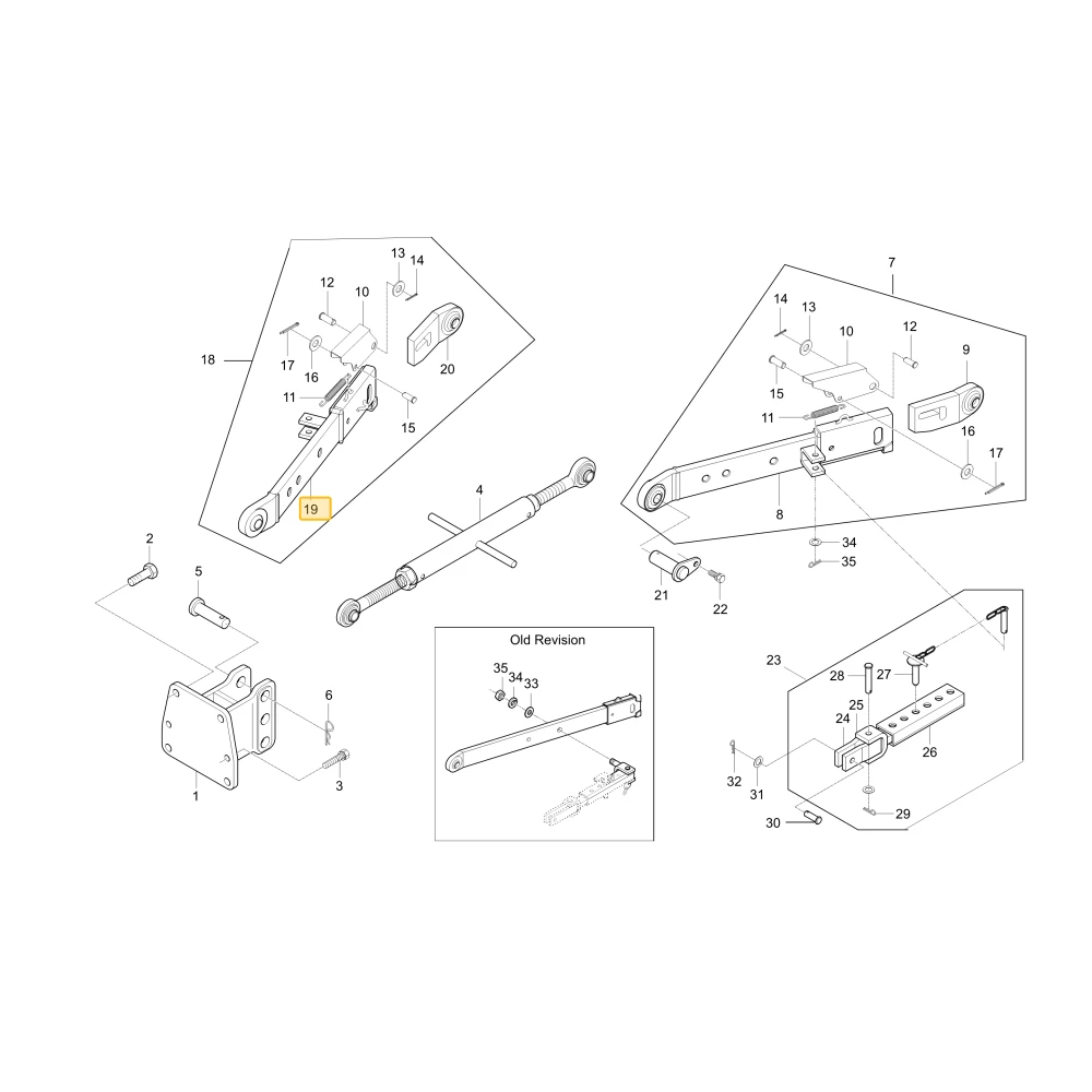 Korpus dolnego prawego łącznika KIOTI T2625-93124