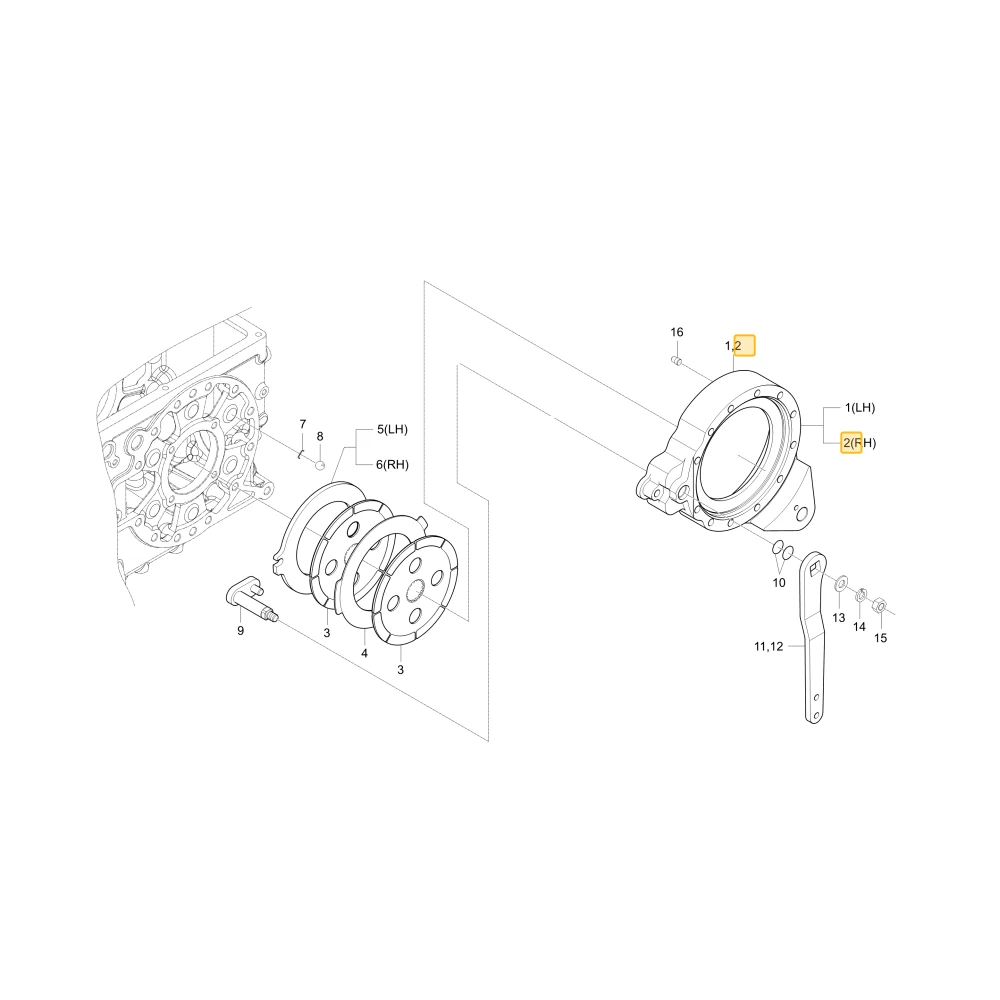 Obudowa prawego hamulca KIOTI T2630-28154
