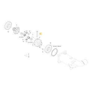 Wał zębnika mechanizmu różnicowego KIOTI T2630-43111