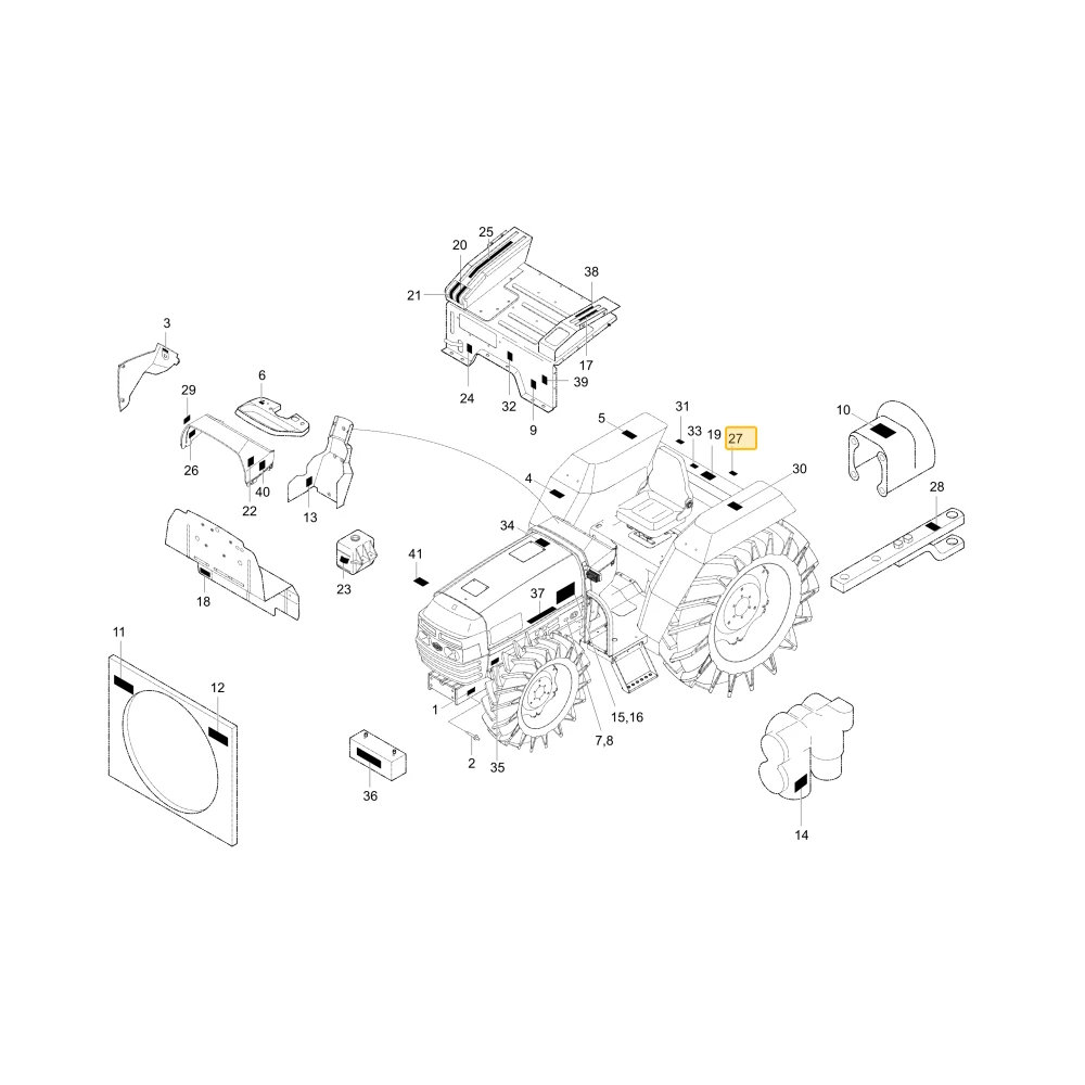 Naklejka certyfikatu ROPS KIOTI T2631-52451
