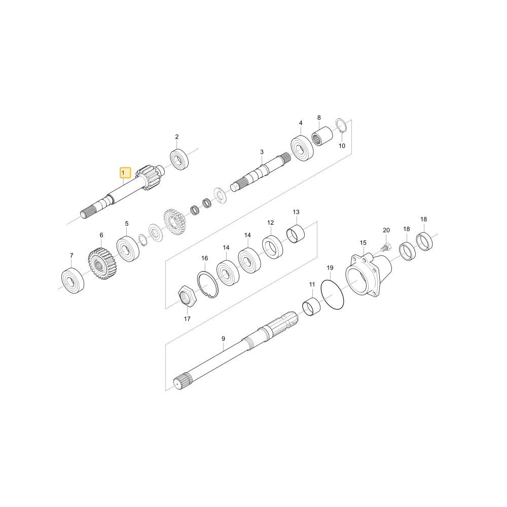 Wał koła zębatego WOM 15 KIOTI T2660-25251