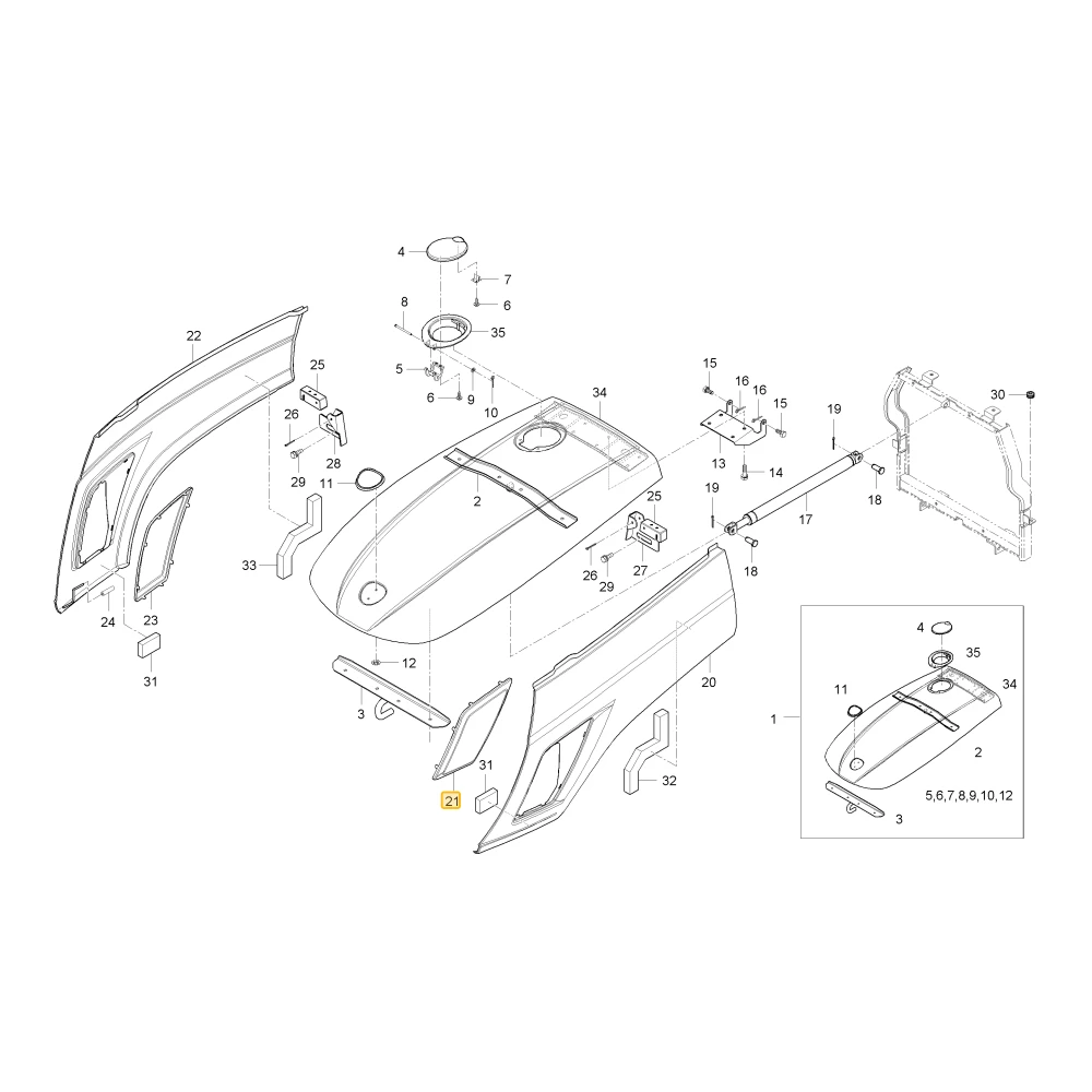 Lewy grill KIOTI T2660-50843