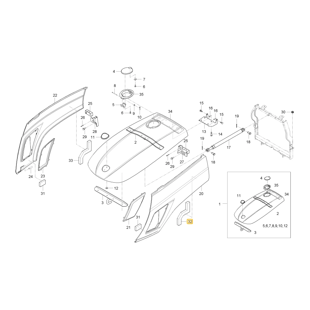 Gąbka lewej pokrywy KIOTI T2660-50881