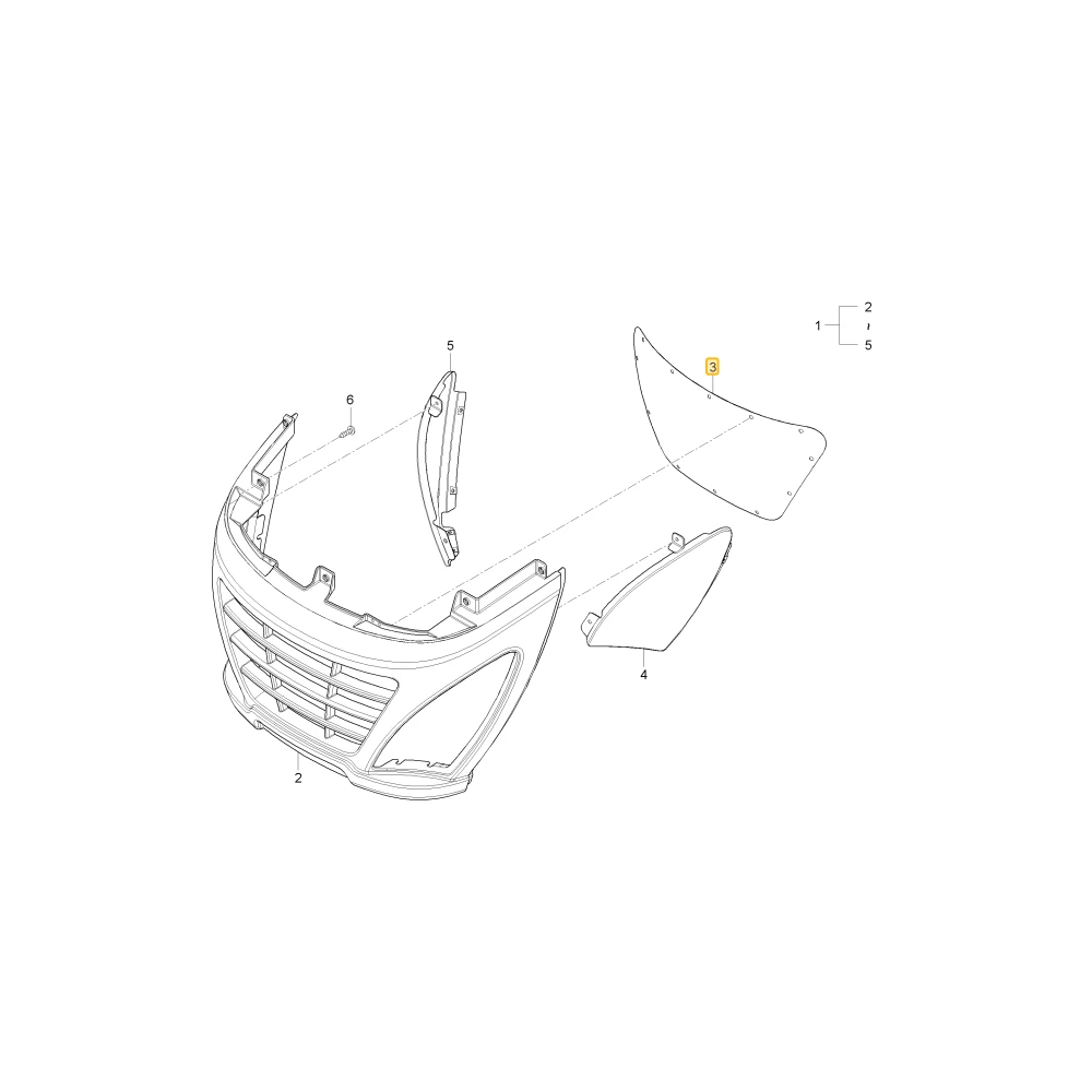 Siatka przednego grilla KIOTI T2660-50931