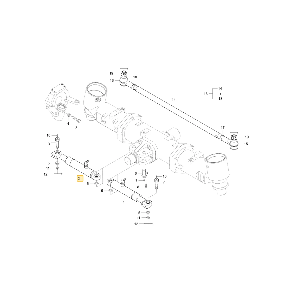 Prawy siłownik kierowniczy KIOTI T2825-32301BB