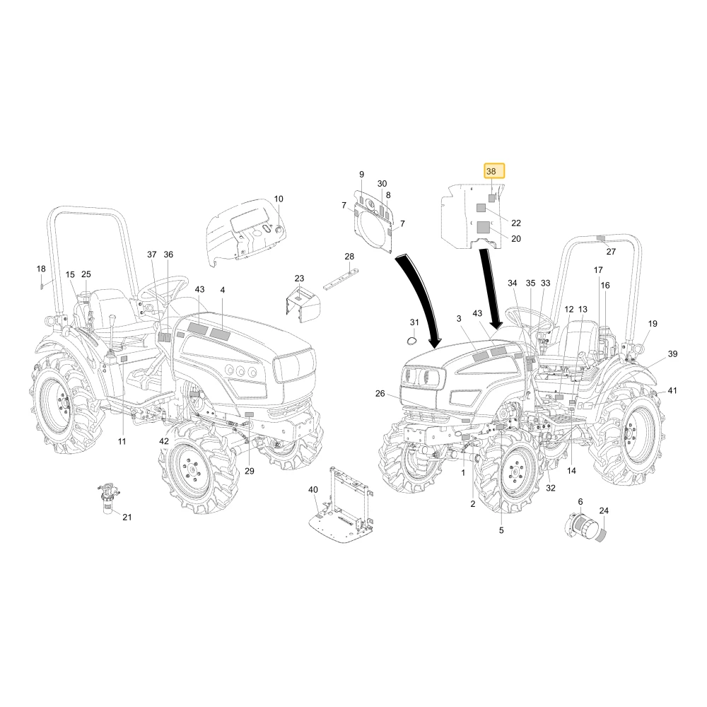 Naklejka hamulca postojowego KIOTI T4025-57521