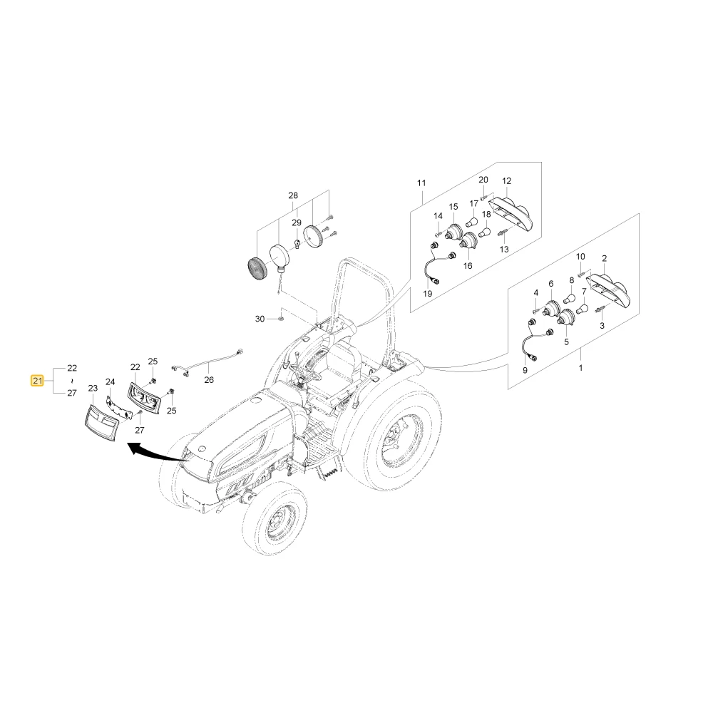 Reflektor przedni KIOTI T4025-68901