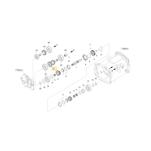 Wał koła zębatego 23 20 KIOTI T4115-22641