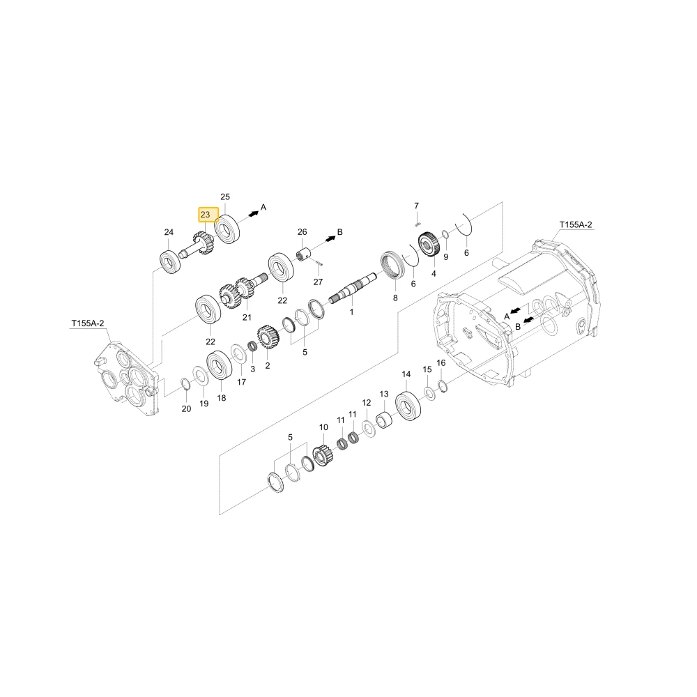 Wał koła zębatego 19 KIOTI T4115-22721