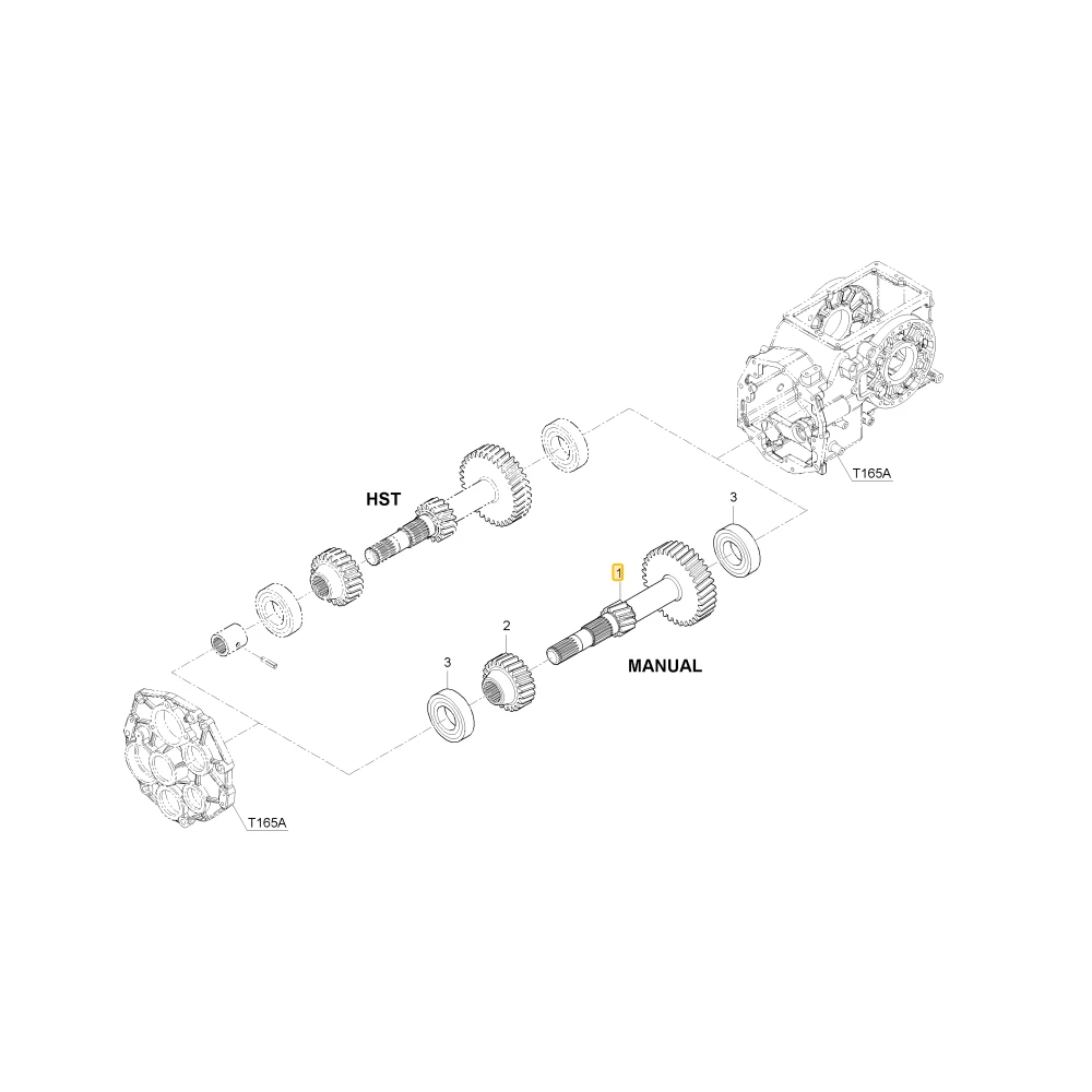 Wał koła zębatego 12 36 KIOTI T4115-23613