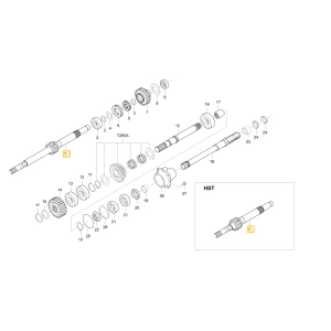 Wał koła zębatego 15 KIOTI T4115-25252
