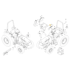 Naklejka dźwigni pełzającej KIOTI T4115-54121