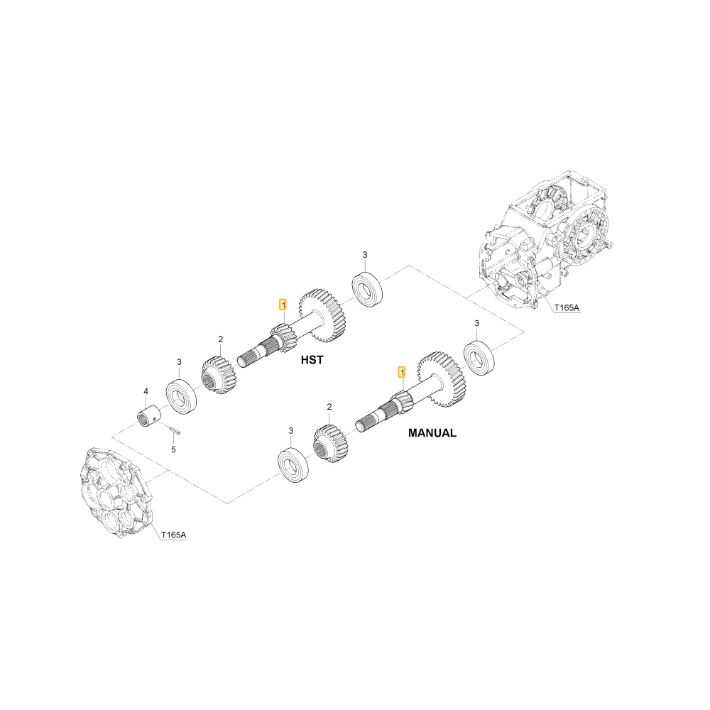 Wał koła zębatego 16 34 KIOTI T4125-23613
