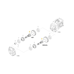 Wał koła zębatego 16 34 KIOTI T4125-23613