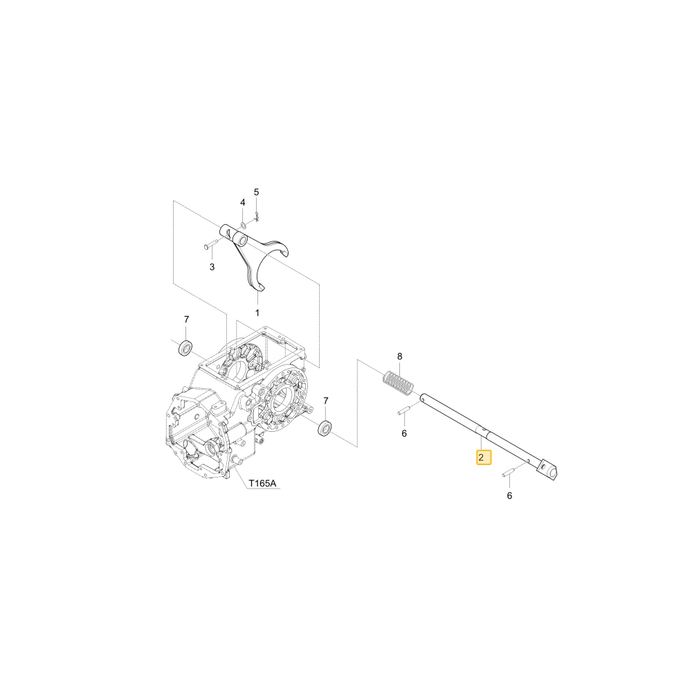 Drążek mechanizmu różnicowego widełek KIOTI T4125-26683