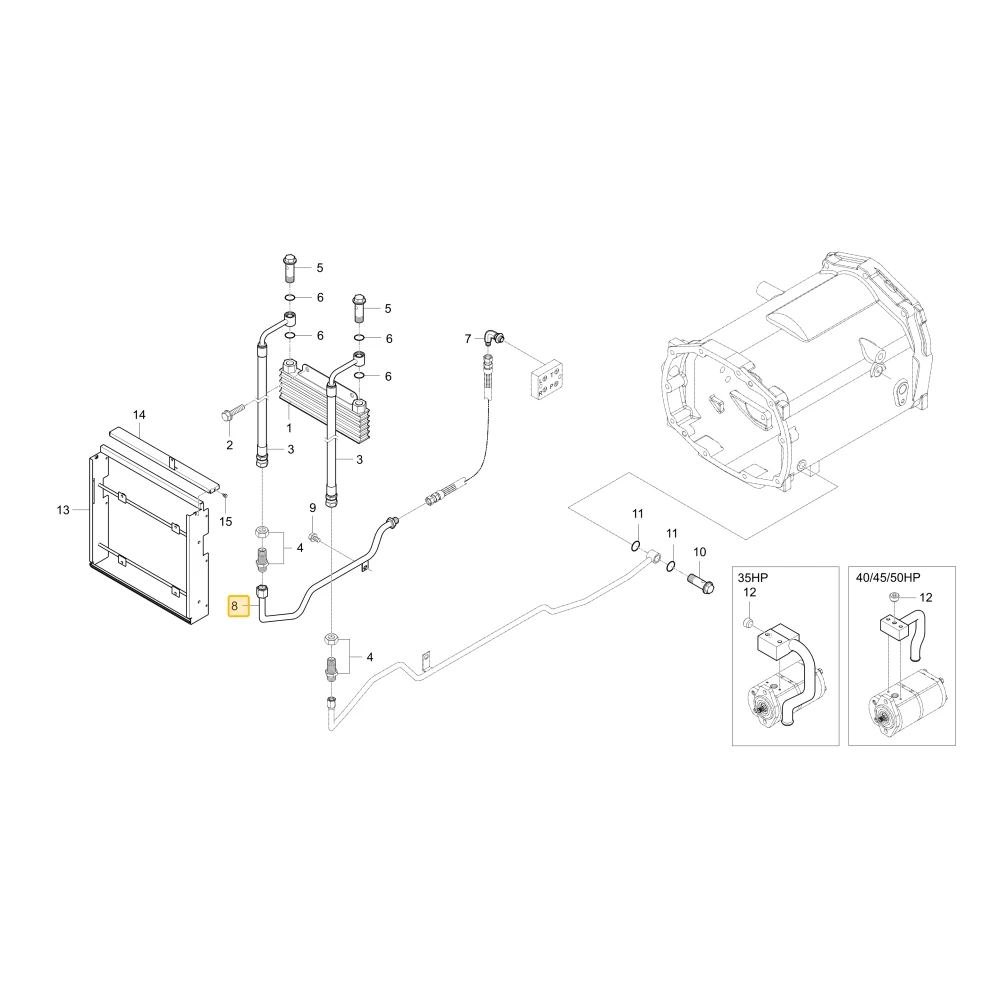 Rurka chłodzenia 1 KIOTI T4125-37113