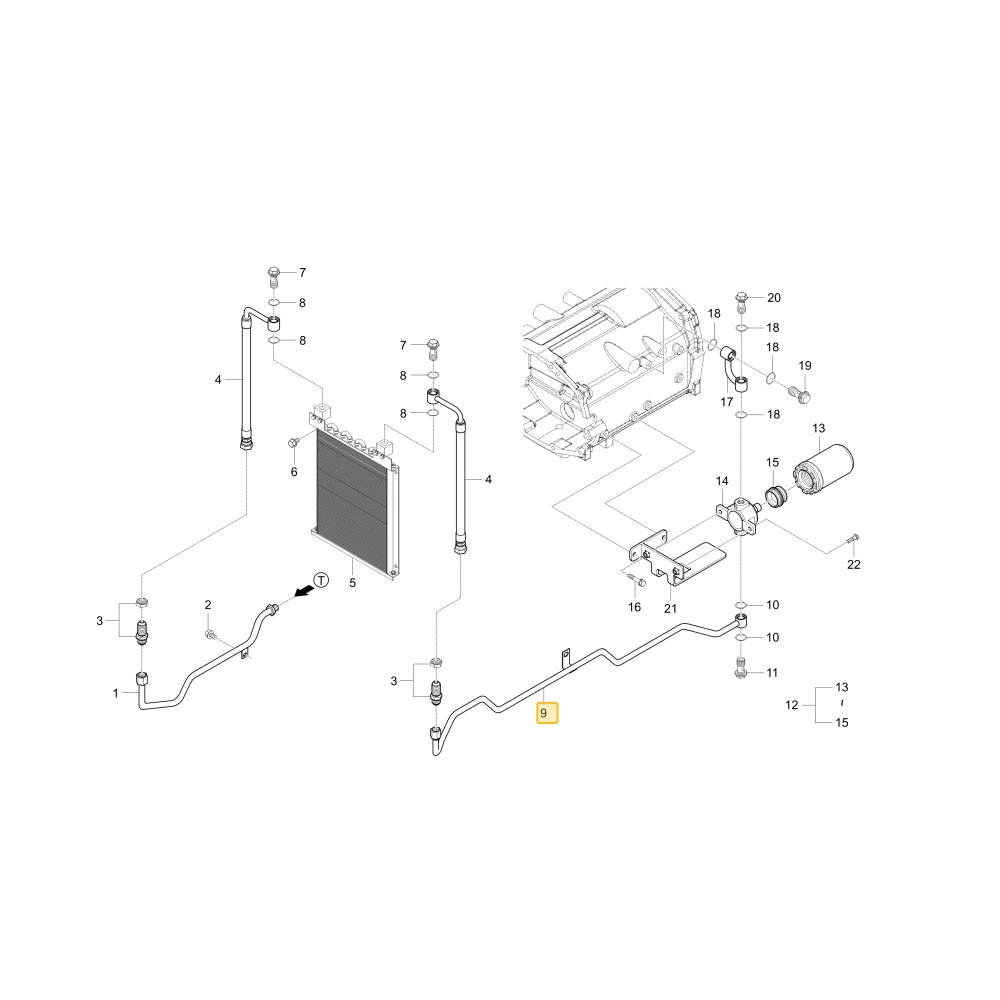 Rurka chłodzenia 2 KIOTI T4125-37146