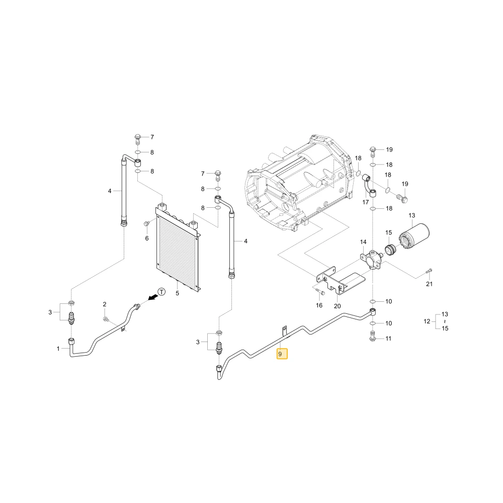 Rurka chłodzenia 2 KIOTI T4125-37146BB