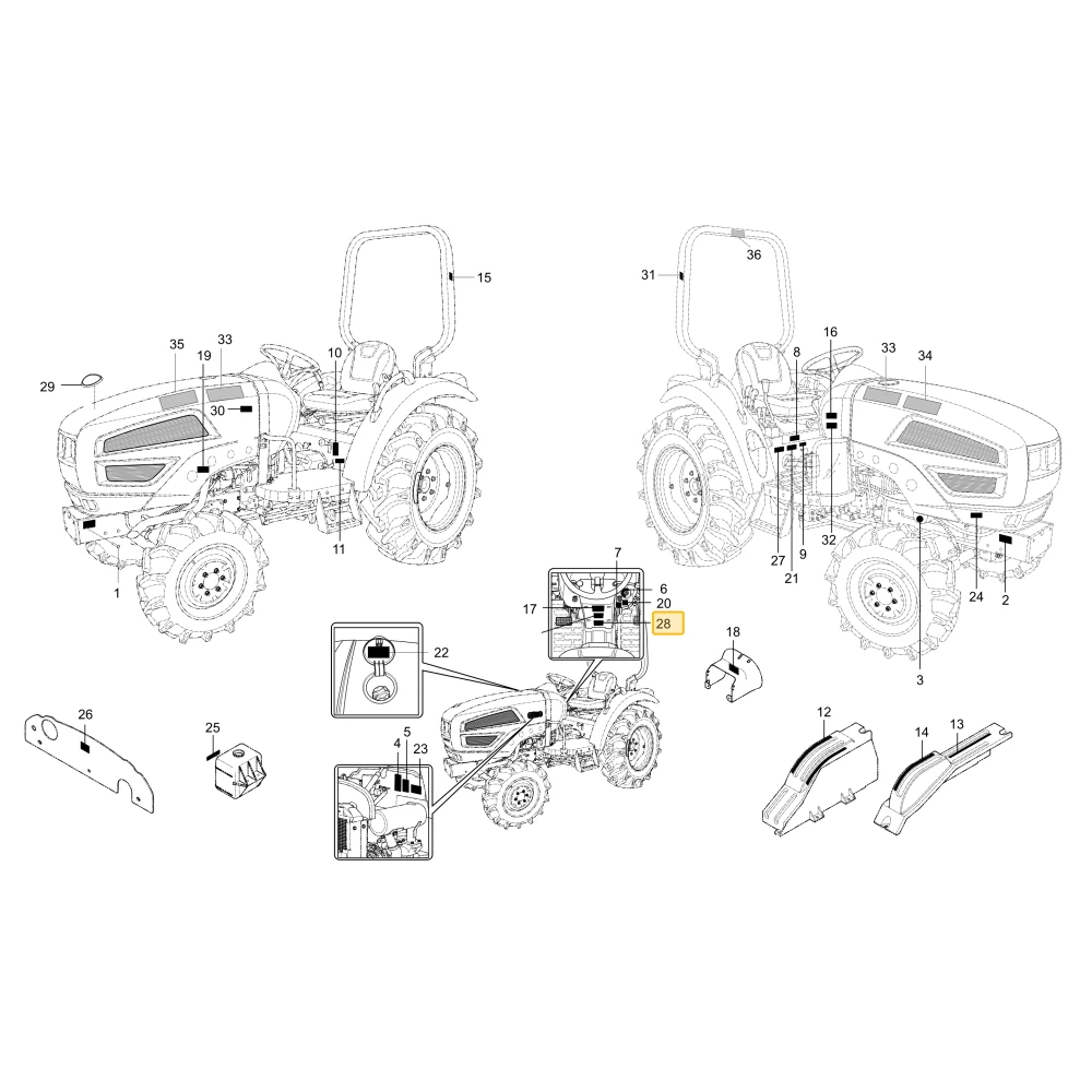 Naklejka joysticka 2 KIOTI T4125-54131