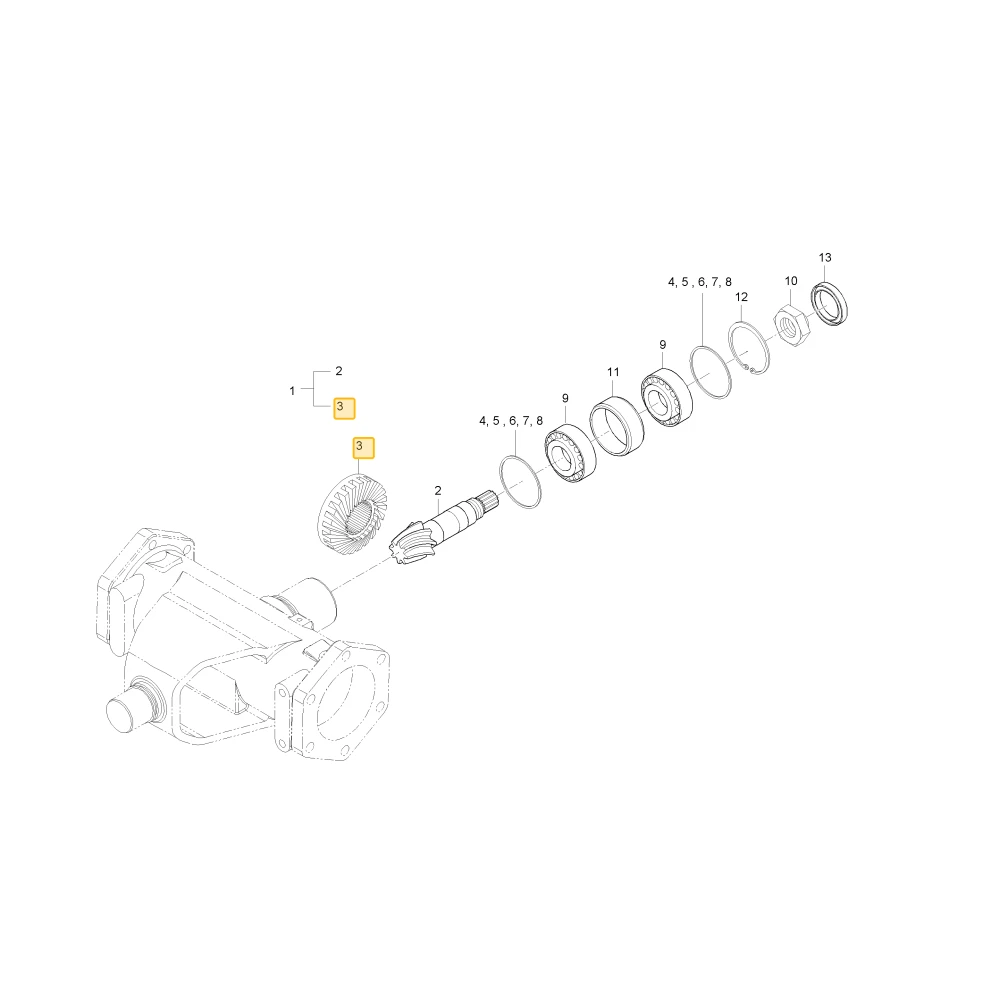 Koło zębate stożkowe spiralne 22 KIOTI T4128-42312