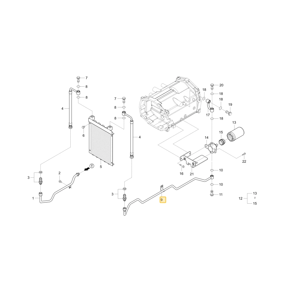 Rurka chłodzenia 2 KIOTI T4145-37143BB
