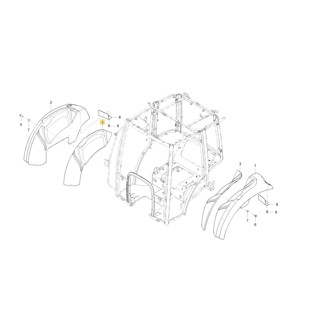 Wewnętrzny prawy błotnik Material KIOTI T4145-83211