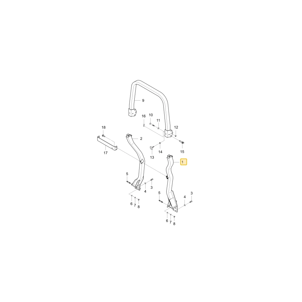 Lewa podpora ROPS KIOTI T4180-48021