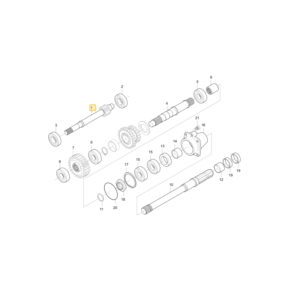 Wał koła zębatego WOM 15 KIOTI T4185-25251
