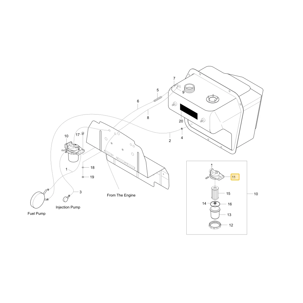 Korpus filtra paliwowego KIOTI T4240-35022