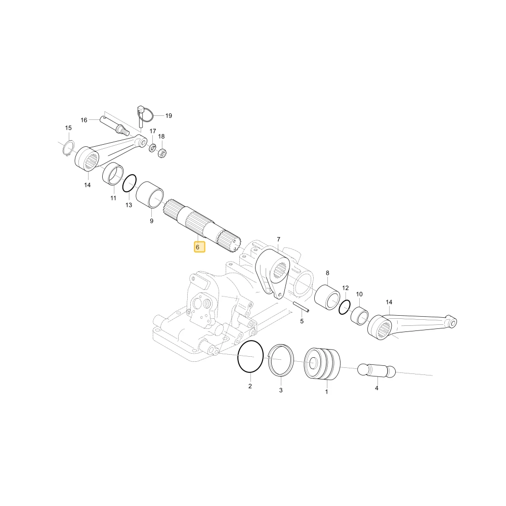Wał ramienia hydraulicznego KIOTI T4340-37431