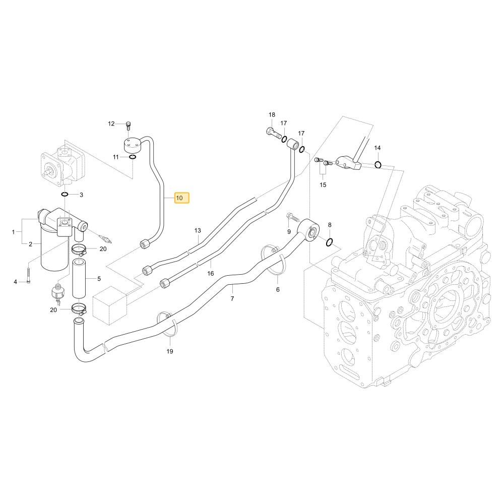 Rurka hydrauliczna 1 KIOTI T4340-38213