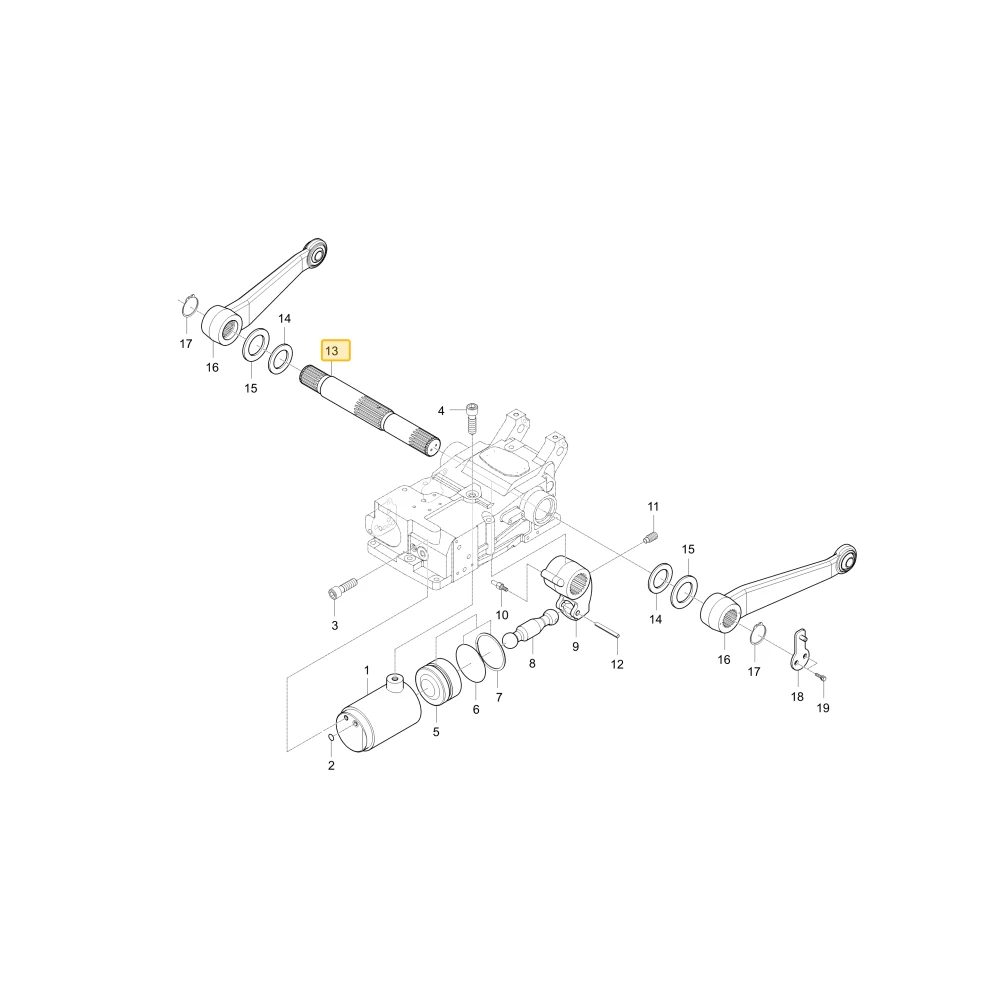 Wał ramienia hydraulicznego KIOTI T4363-37432