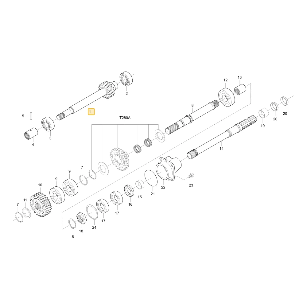 Wał koła zębatego 15 KIOTI T4373-25252