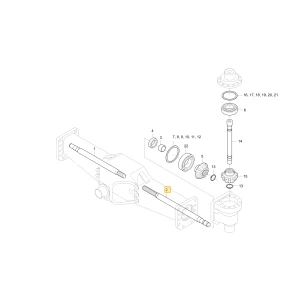 Wał lewego koła zębatego mechanizmu różnicowego KIOTI T4520-43221