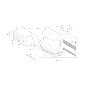 Grill przedniej górnej maski metalowej KIOTI T4620-50542
